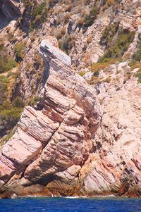 Aerial view of rock formations in a desert