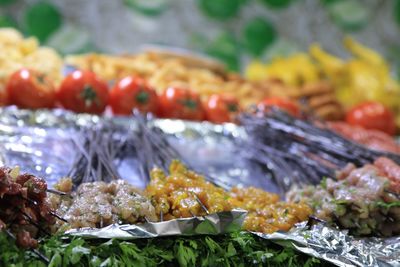 Close-up of fish in market stall