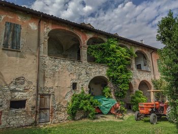 Exterior of old building against sky