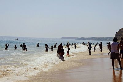 Tourists on beach