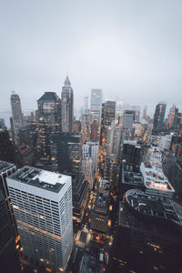 High angle view of buildings in city