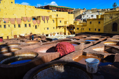 View of old buildings in city