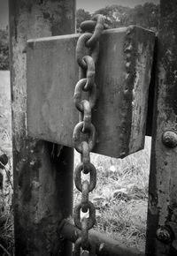 Close-up of rusty chain