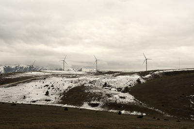 Scenic view of land against sky