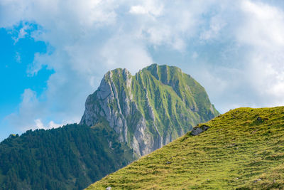 Low angle view of mountain against sky