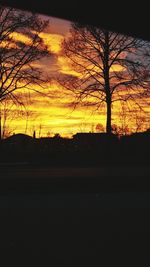 Silhouette trees against sky during sunset