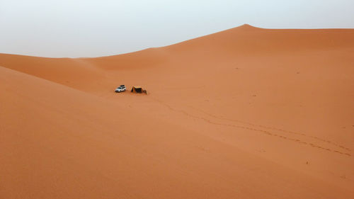 Scenic view of desert against clear sky