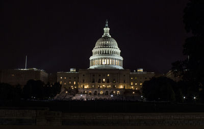City lit up at night