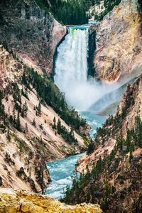 Scenic view of waterfall