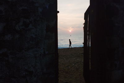 View of sea at sunset