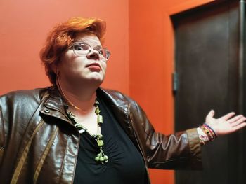 Portrait of woman looking away