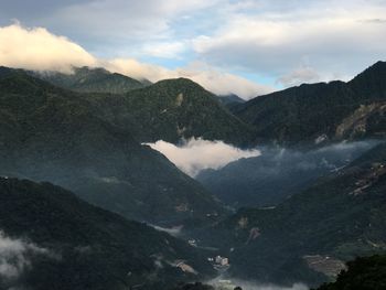 Scenic view of mountains against sky