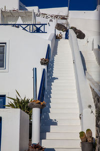 Beautiful architecture in white and blue at santorini island