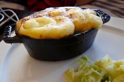 Close-up of served food