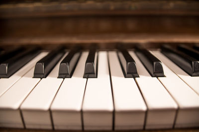 Close-up of piano keys