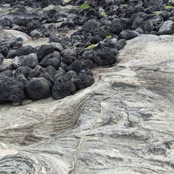 High angle view of rock formations