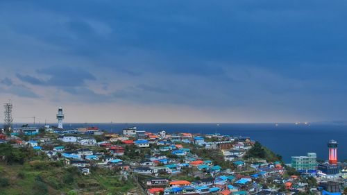 This is the evening view of the hill village where you can see the open great sea.