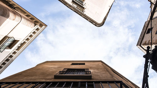 Low angle view of buildings against sky