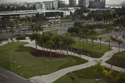 High angle view of city