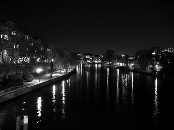 Illuminated city at night