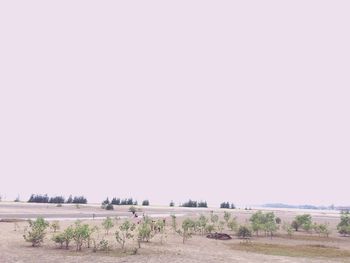 View of landscape against clear sky