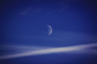 Low angle view of moon in sky