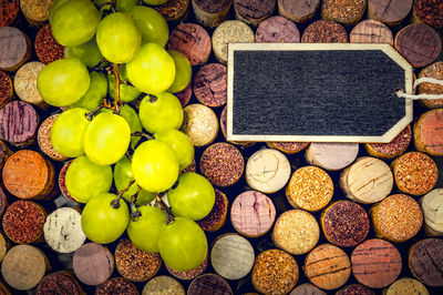 High angle view of fruits for sale at market stall