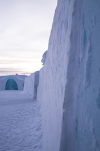 Scenic view of sea against sky during winter