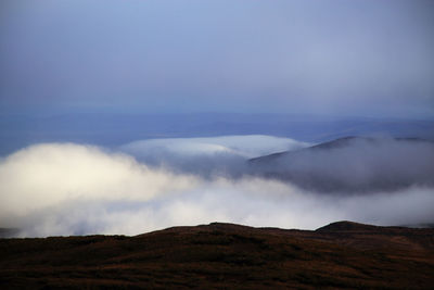 View of mountain against cloudy sky