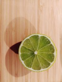 High angle view of lemon on table