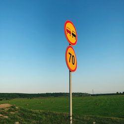 Speed limit sign by landscape