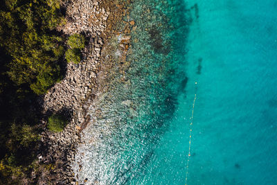 High angle view of beach