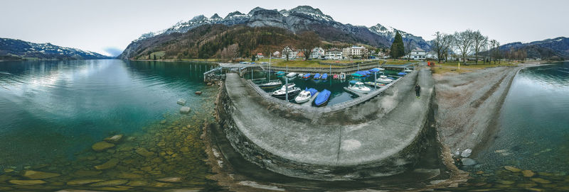 Panoramic view of lake against sky