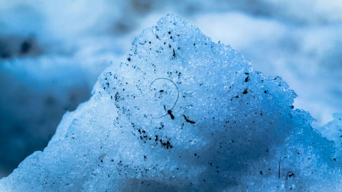 Close-up of snow heap