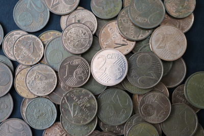 Full frame shot of coins