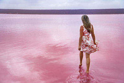 Hutt lagoon in port gregory, western australia. 