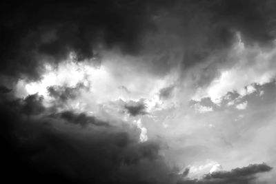 Low angle view of storm clouds in sky