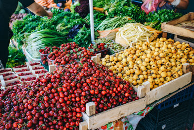 Fruits for sale at market stall