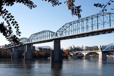 Low angle view of bridge over river