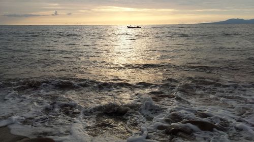 Scenic view of sea during sunset
