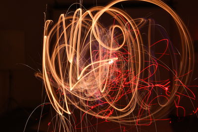 Close-up of light painting at night