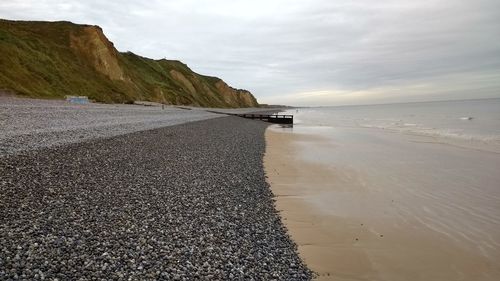 Scenic view of beach against sky