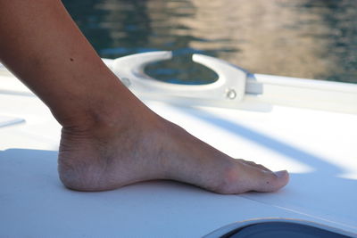 Close-up of hands in water