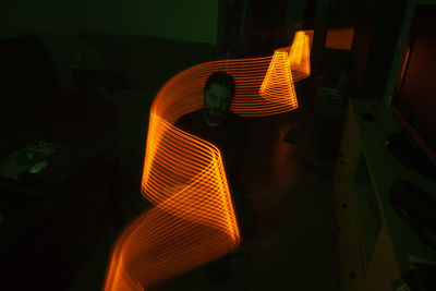 Close-up view of illuminated lamp