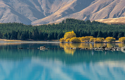 Scenic view of lake against mountain