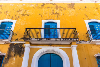 Low angle view of yellow building