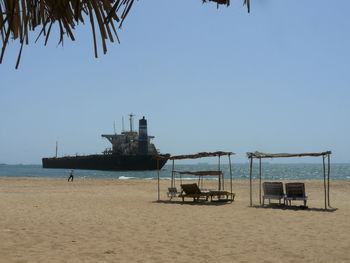 View of sea against clear sky