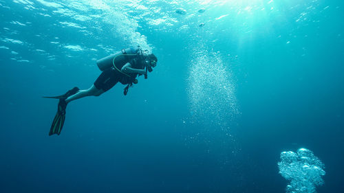 Scuba diving in sea