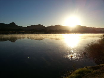 Sunset over lake