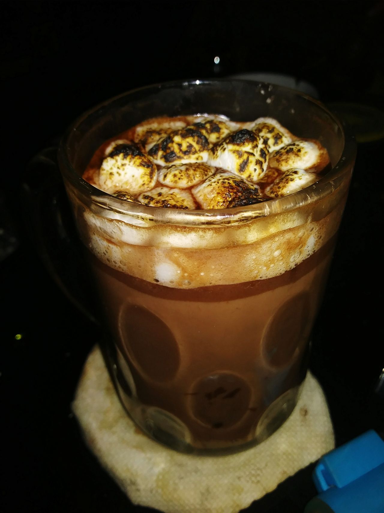 Toasted marshmallows in hot chocolate